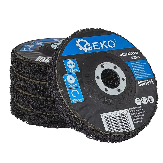 GEKO Reinigingsschijven 125x22.2 mm voor roest, verf en coatings op metaal en kunststof 5 stuks