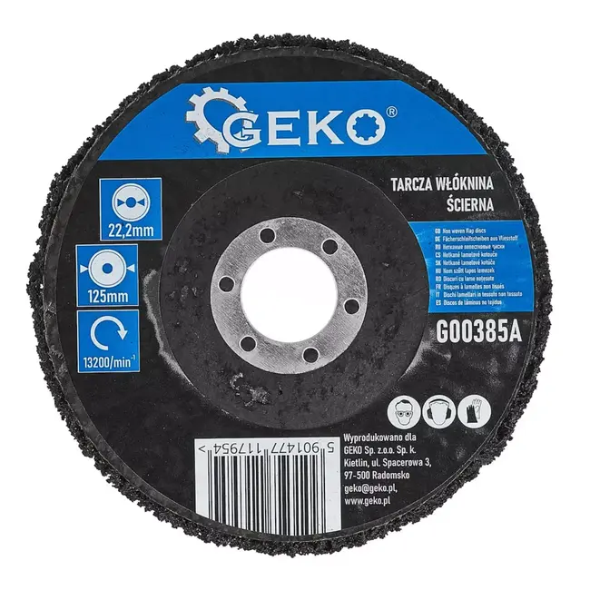 GEKO Reinigingsschijven 125x22.2 mm voor roest, verf en coatings op metaal en kunststof 5 stuks