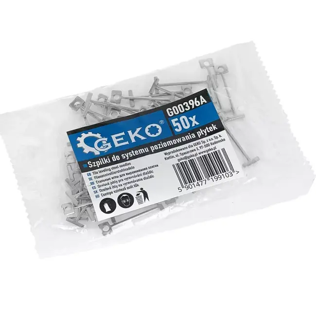 GEKO Set van 50 stalen nivelleernaalden voor tegelwerk