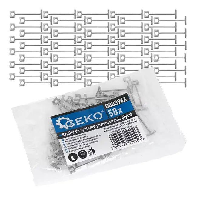 GEKO Set van 50 stalen nivelleernaalden voor tegelwerk