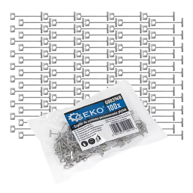 GEKO Set van 100 stalen nivelleernaalden voor tegelwerk