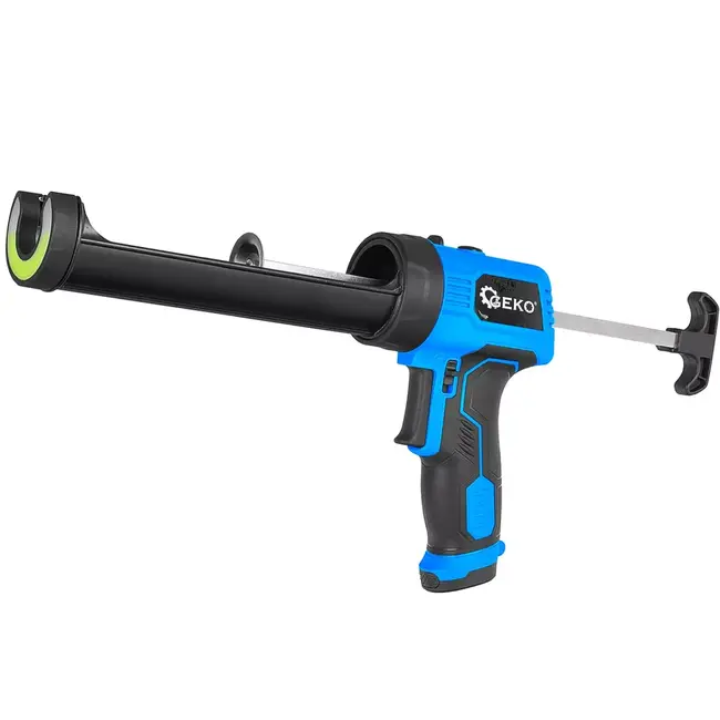 GEKO Batterijgevoede kitspuit 6 volt met ledlicht en constante doseersnelheid voor strak kitwerk
