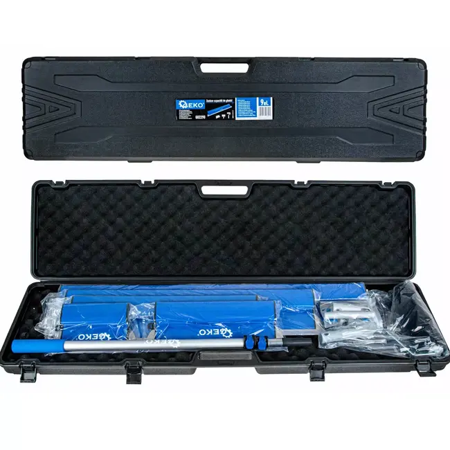 GEKO Complete 9 delige afwerkmessenset met afwerkroller, telescoopsteel, verstelbare adapter en duurzame transportkoffer
