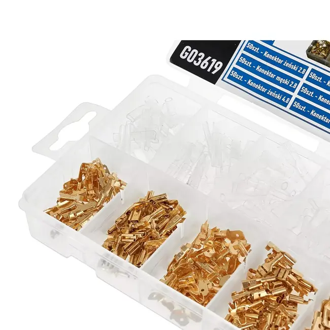 GEKO Complete set van 450 ongeïsoleerde auto-connectors met hulzen in stevige opbergdoos