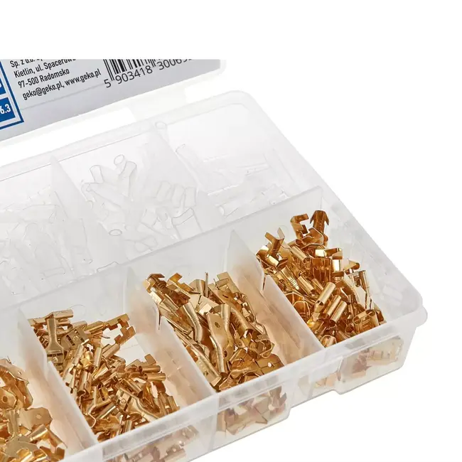 GEKO Complete set van 450 ongeïsoleerde auto-connectors met hulzen in stevige opbergdoos
