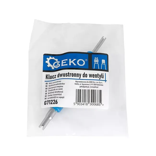 GEKO Dubbelzijdige ventielschroevendraaier voor Schrader en Presta