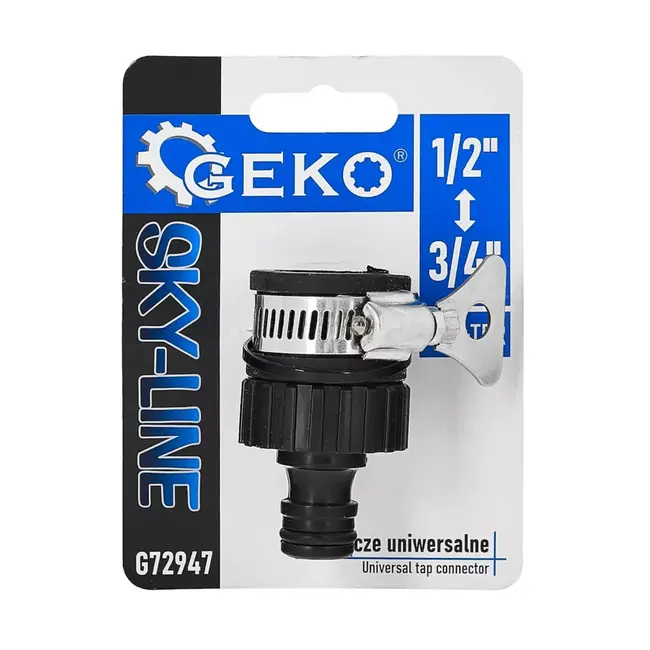 GEKO Sky-Line universele kraankoppeling met metalen klem voor kranen met of zonder schroefdraad