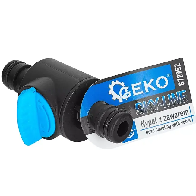 GEKO Sky-Line 2-weg tuinslangkoppeling met geïntegreerd ventiel voor snelle waterregeling