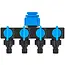 GEKO Sky-Line 4-weg waterverdeler met 1" aansluiting en reducties voor 3/4" en 1/2"