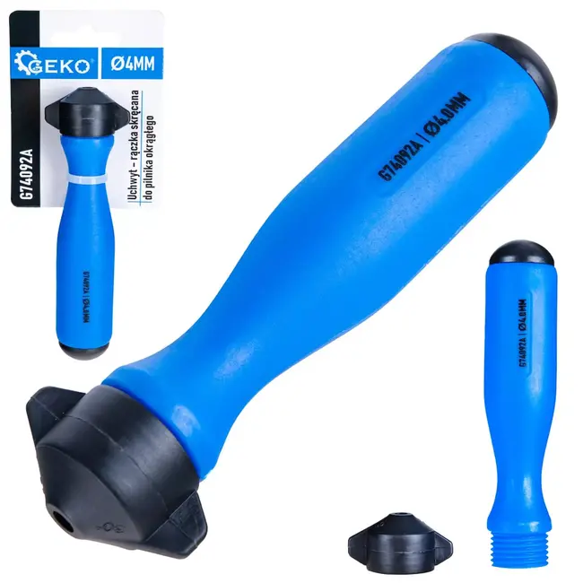 GEKO Ergonomisch vijlhandvat 4 mm met schroefklem voor kettingzaag slijpen