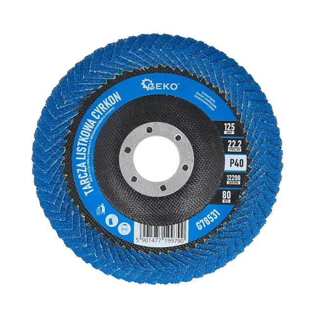 GEKO Professionele zirkonium lamellenschijf 125 mm P40 voor lasnaden en randen - 5 stuks