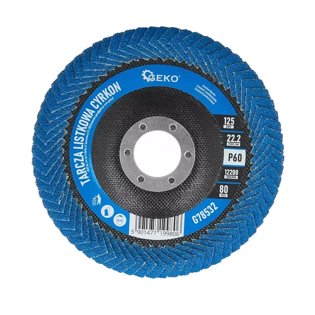 GEKO Professionele zirkonium lamellenschijf 125 mm P60 voor lasnaden en afwerking - 5 stuks