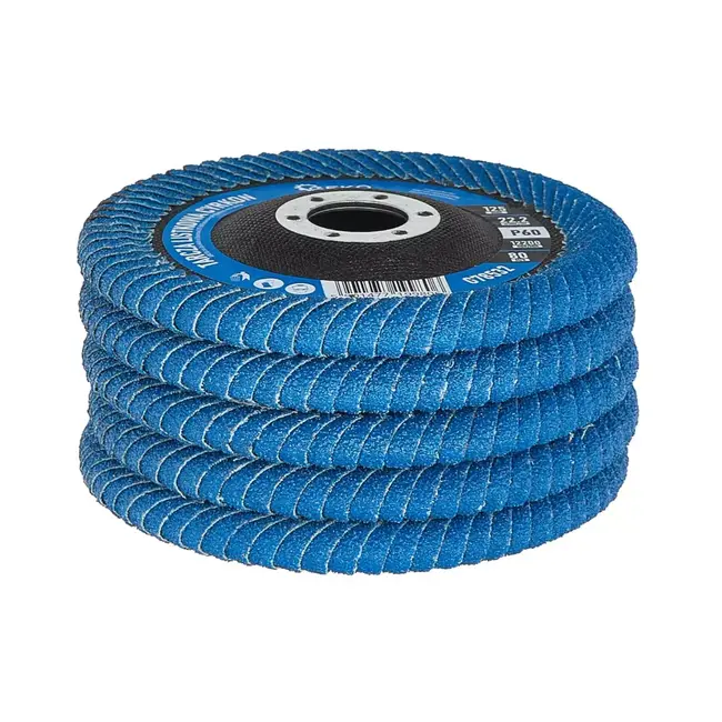 GEKO Professionele zirkonium lamellenschijf 125 mm P60 voor lasnaden en afwerking - 5 stuks