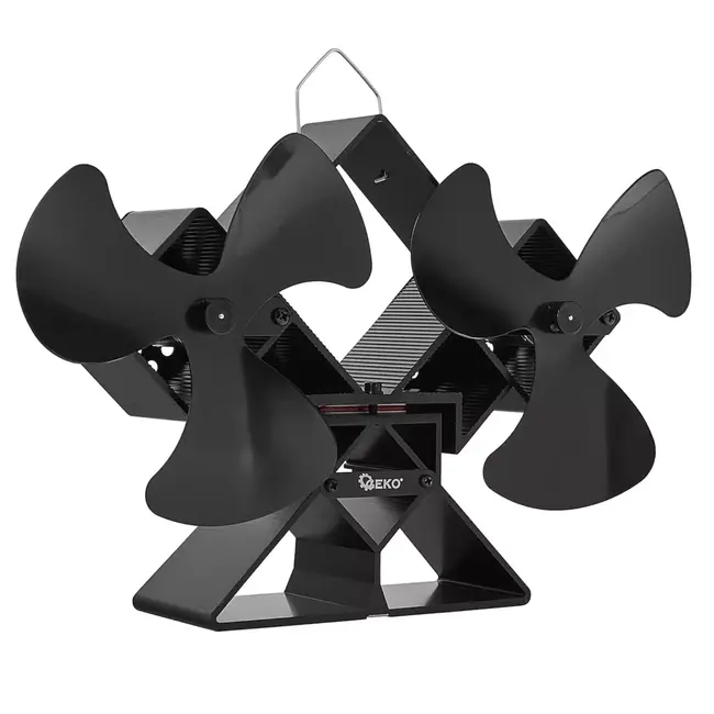 GEKO Dubbele thermische openhaardventilator voor snelle en stille warmteverdeling in huis