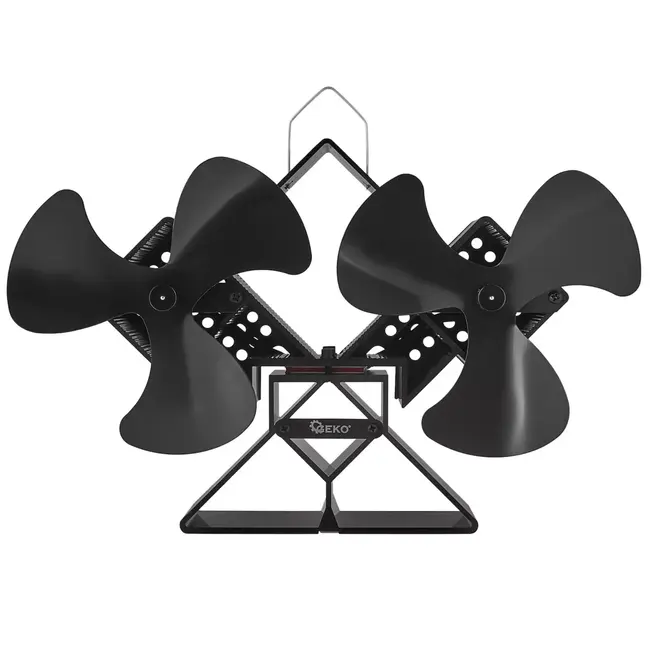 GEKO Dubbele thermische openhaardventilator voor snelle en stille warmteverdeling in huis