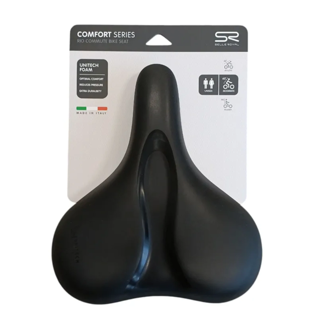 Selle Royal Comfortabel unisex stadszadel zwart met zachte vulling