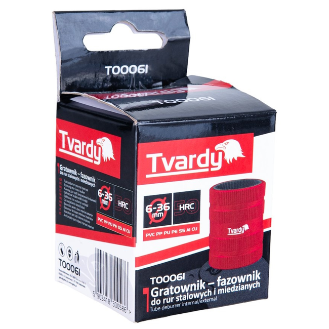 Tvardy Compacte binnen en buiten ontbramer met conische messen voor buizen van 6 tot 36 mm