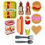 Ruhhy Kleurrijke 26-delige fastfoodset met frietjes, broodjes en toppings voor fantasierijk speelplezier