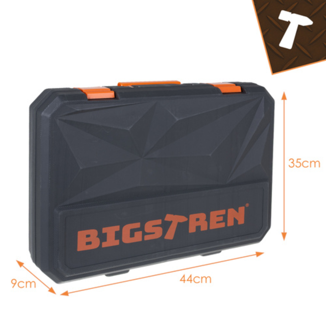 Bigstren Professionele 168-delige gereedschapsset met CrV gereedschap, doppen, sleutels en accessoires