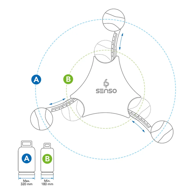 Senso4s Basic Bluetooth gasmeter met appfunctie en uitschuifbare voetjes voor diverse gasflessen