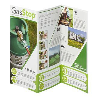 Gasstop Nederlandse GasStop brochure set van 50 stuks met duidelijke uitleg en veiligheidsinformatie