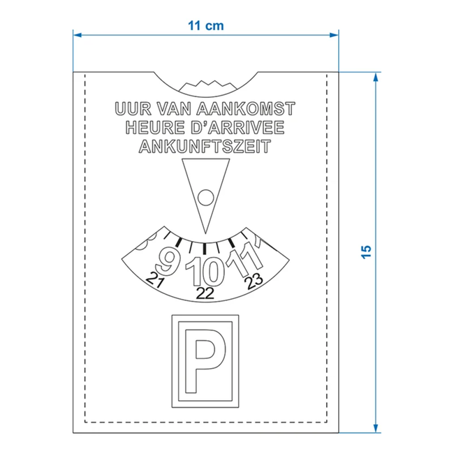 ProPlus Compacte Duitse parkeerschijf in polybag met duidelijke aankomsttijdweergave