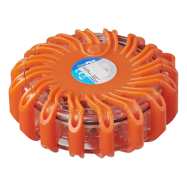 ProPlus Compacte oranje waarschuwingsdisk met 16 LED’s, magneetbevestiging en 360° veiligheidsbereik