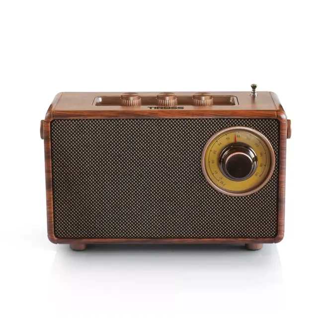 TIROSS Retro noodradio met accu FM Bluetooth USB en TF ingang ideaal voor noodpakketten en evacuatie