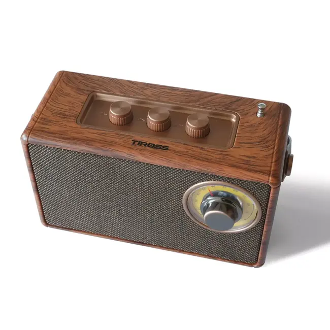 TIROSS Retro noodradio met accu FM Bluetooth USB en TF ingang ideaal voor noodpakketten en evacuatie