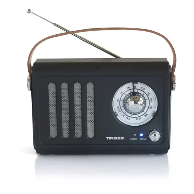 TIROSS Draagbare noodradio op accu met fm ontvangst en bluetooth, usb en line in voor noodpakket
