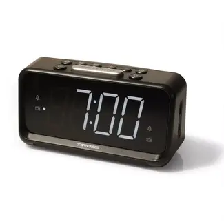 TIROSS Digitale radio wekker met groot dimbaar led display, fm radio, dubbel alarm, nachtlicht en usb voeding