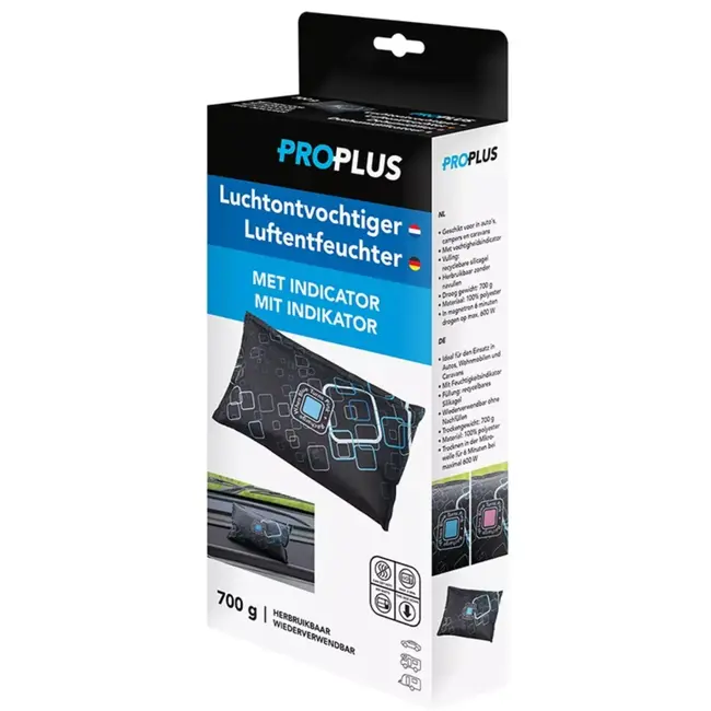 ProPlus Herbruikbare luchtontvochtiger 700 g met silicagel indicator voor droge lucht in auto camper en caravan