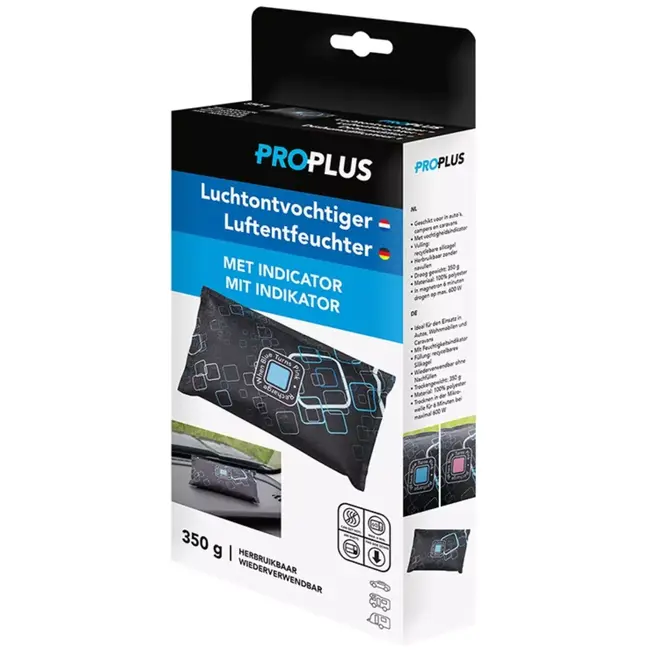 ProPlus Herbruikbare luchtontvochtiger 350 g met silicagel indicator voor droge lucht in auto camper en caravan