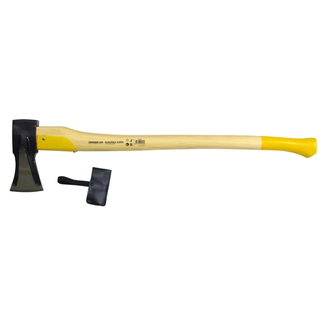 Hendrik Jan Sterke kloofbijl 2 kg met hickory steel, steelbeschermer en beschermhoes voor haardhout en stammen