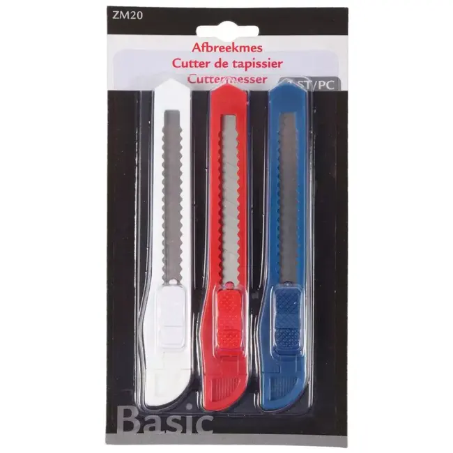 Talen Tools Afbreekmessen 9 mm verpakking van 3 stuks met extra houvast en veilige blokkering