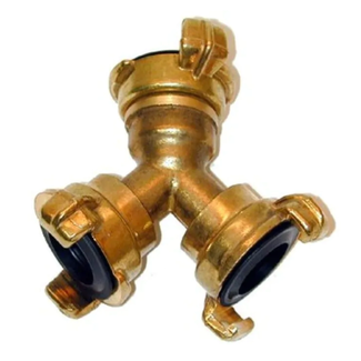 Hendrik Jan Universele messing verdeelkoppeling met bajonetsluiting voor het splitsen van twee tuinslangen