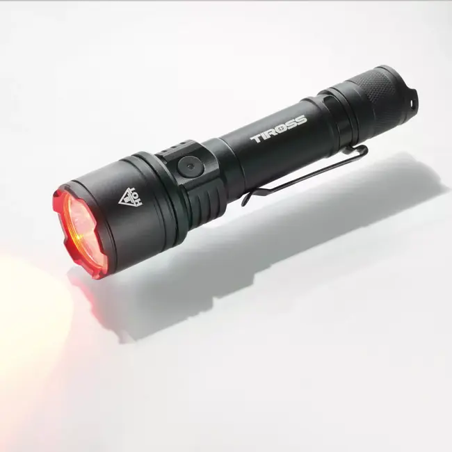 TIROSS Waterdichte 1200 lumen noodzaklamp met rood en groen noodsignaal voor auto en noodpakket