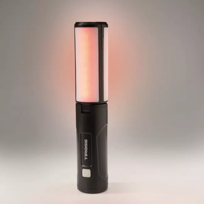 TIROSS Oplaadbare multifunctionele werklamp met 1800 mAh accu, magneetvoet en waarschuwingslicht