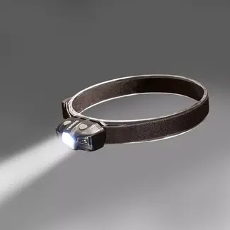 TIROSS Ultralichte LED hoofdlamp op AA-batterij met wit en rood waarschuwingslicht