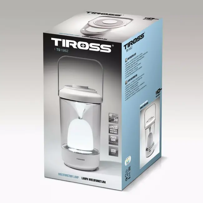 TIROSS Oplaadbare LED noodlamp met powerbank voor noodpakket, camping, auto en stroomstoring thuis