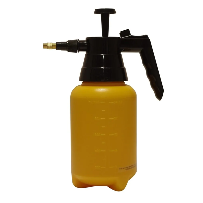 Hendrik Jan Plantenspuit 1 liter drukspuit met messing sproeistuk en traploos verstelbare nevelstraal