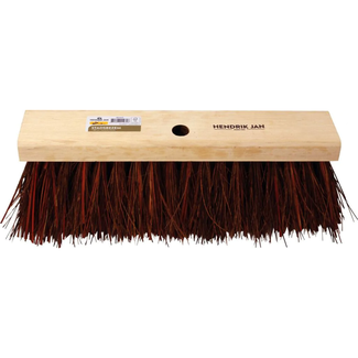 Hendrik Jan Stadsbezem bassine 40 cm met natuurvezel haren voor grof vuil op stoep, straat, terras en erf