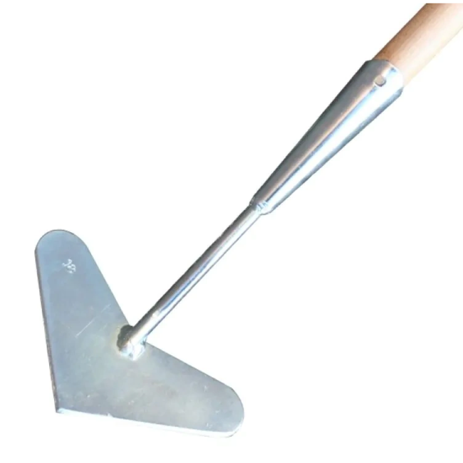 Hendrik Jan Schoffel hartmodel 14 cm verzinkt met lange houten steel 160 cm en hilt voor precies wieden