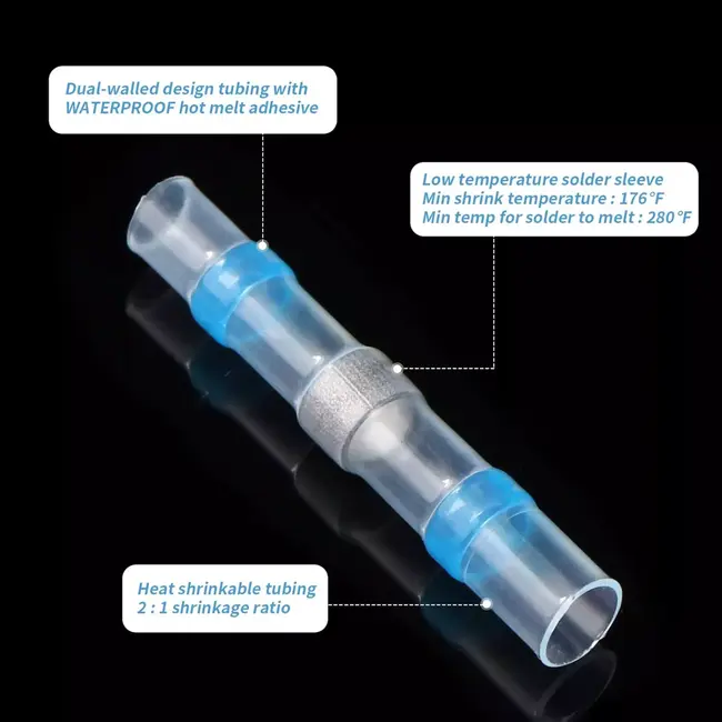 Dragon-Tools Soldeer-krimpkous kabelverbinders set waterdicht 200 stuks