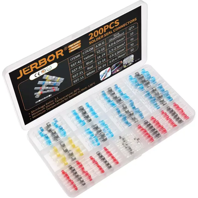 Dragon-Tools Soldeer-krimpkous kabelverbinders set waterdicht 200 stuks