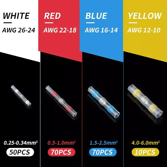 Dragon-Tools Soldeer-krimpkous kabelverbinders set waterdicht 200 stuks