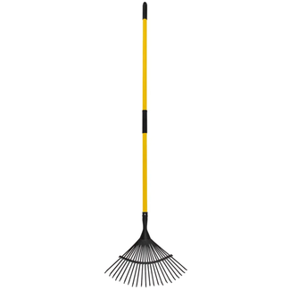 Hendrik Jan Ergonomische gazonhark 28 cm met glasfiber steel 130 cm