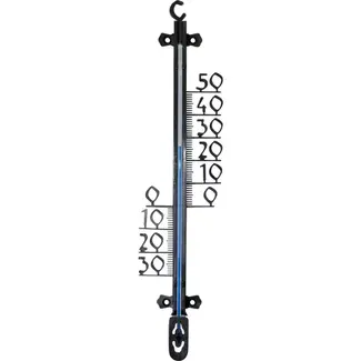 Hendrik Jan Buitenthermometer kunststof zwart 26 cm