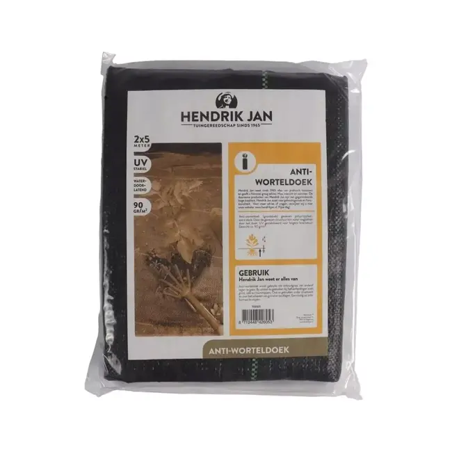 Hendrik Jan Zwart anti-worteldoek 2x 5 m van geweven polypropyleen, 90 g/m2 voor tuin