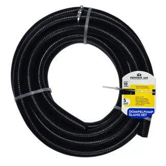 Hendrik Jan Dompelpompslangset 10 m met slangklem, drukstabiel en passend op dompelpomp